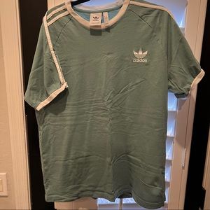 Adidas originals 3 stripes t shirt teal XL